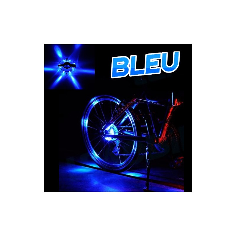 Rayon lumineux LED coloré pour roue de vélo,décoration de lampe avant et  arrière,bande lumineuse,étanche- blue[A81082]